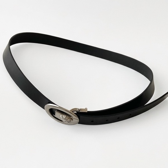 Other - Black Vinyl Belt with Unique Medusa Head Buckle